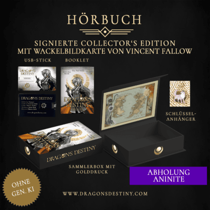 Abholung Aninite: Dragon's Destiny Hörbuch mit signierter Wackelbildkarte Vincent Fallow